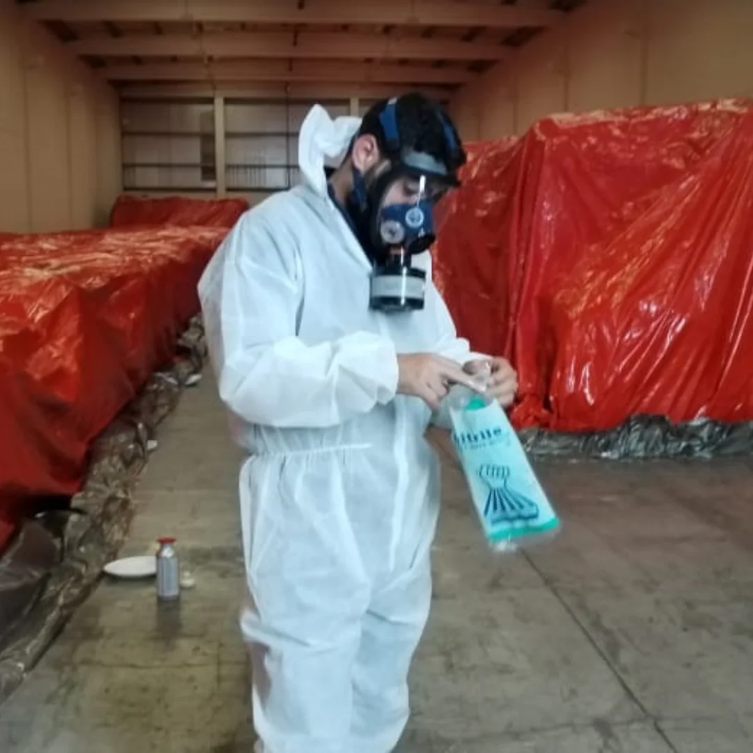 Picture showing technician prepared for fumigation service