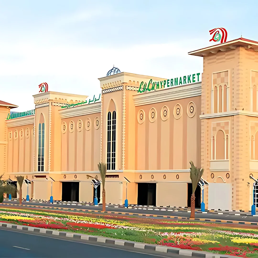 picture showing outside of lulu supermarket in Dubai mall area