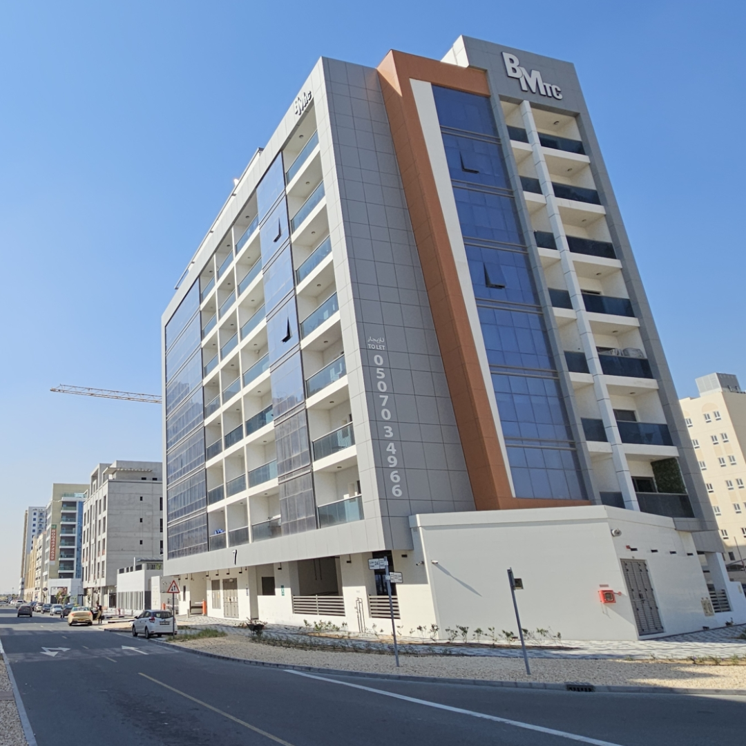 picture showing villas and appartments and buildings around majan area dubai 
