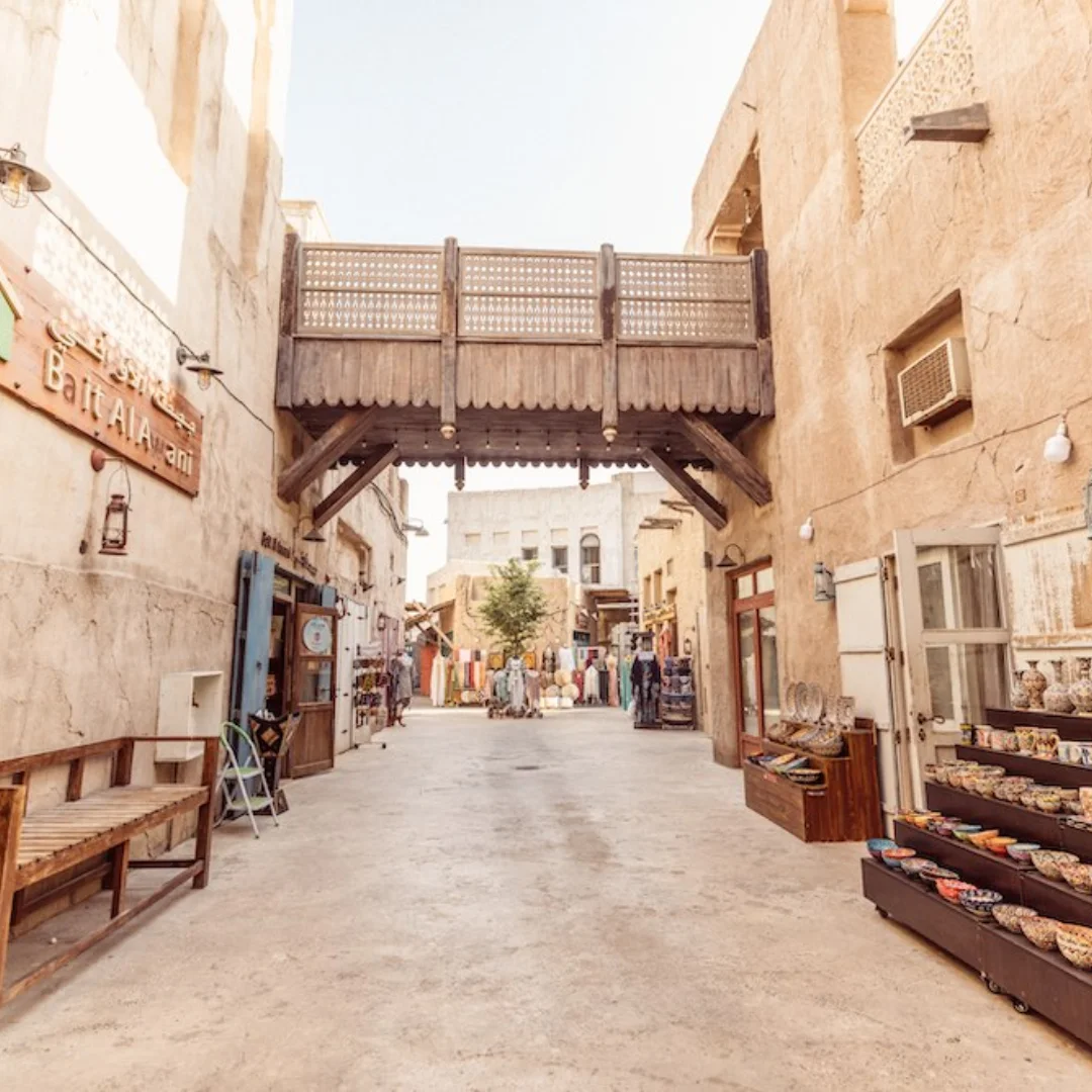 picture showing old town old buildings in dubai area 