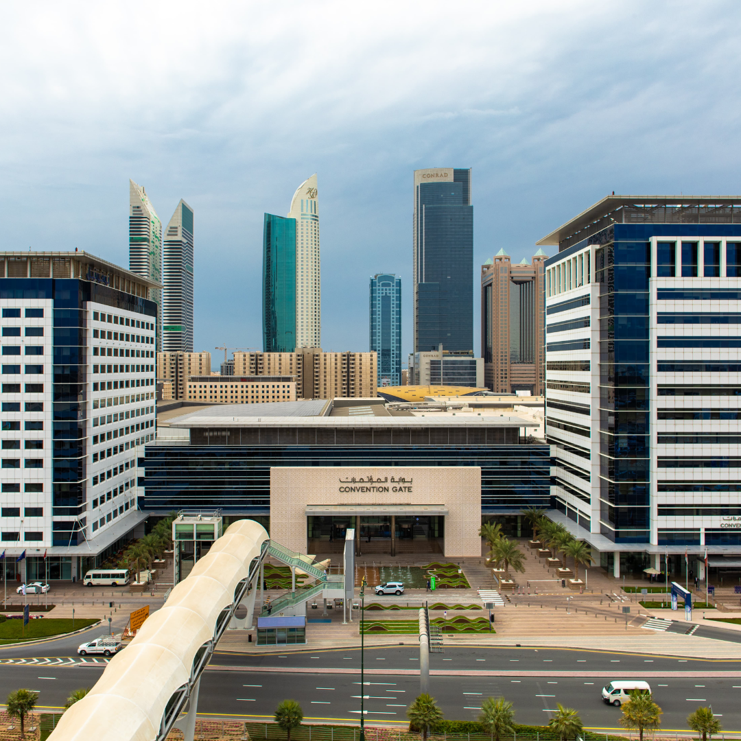 picture showing huge buildings of Dubai World Trace centre 