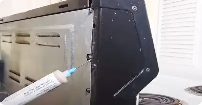 kitchen cabenit open for treatment