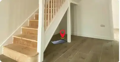 glue trap placed under staircase